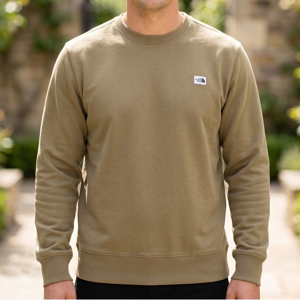 The North Face Heritage Crewneck Sweatshirt Military Olive Khaki Square Logo M